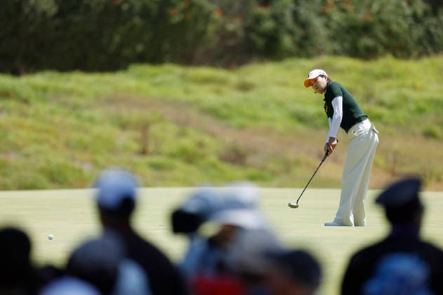 In Gee Chun of South Korea putts on the 8th green during the final round of the 81st Women s U.S. Open golf championship at the Riviera Country Club in Pacific Palisades, California, on Sunday, June 7, 2026.  GLP20260607980 CAROLINExBREHMAN