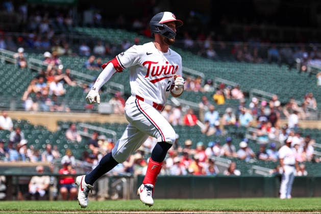 June 7, 2026, Minneapolis, Minnesota, USA: Minnesota Twins left fielder KODY CLEMENS (2) runs to first base for a single in the second inning during a MLB, Baseball Herren, USA Baseball game between the Kansas City Royals and the Minnesota Twins at Target Field in Minneapolis, Minnesota on June 7th, 2026. The Royals defeated the Twins 6-5. ZUMA Press Wire. MLB 2026: Royals 6:5 Twins  - ZUMAg254 20260607_zsp_g254_035 Copyright: xStevenxGarciax