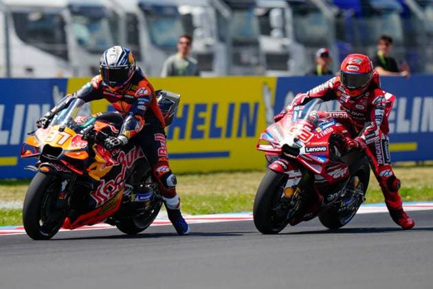 Races of MotoGP Grand Prix of Hungary at the Balaton Park circuit, Balaton, Hungary. June 07 2026 In picture: Marc Marquez and Pedro Acosta Carreras del Gran Premio de MotoGP de Hungria en el Circuito Balaton Park de Balaton, Hungria, 07 de Junio de 2026 POOL MotoGP.com Cordon Press Images will be for editorial use only. Mandatory credit: MotoGP.com Cordon Press Cordon Press 