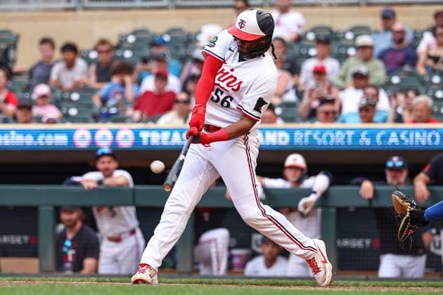 June 7, 2026, Minneapolis, Minnesota, USA: Minnesota Twins designated hitter JOSH BELL (56) hits a three-run home run in the ninth inning during a MLB, Baseball Herren, USA Baseball game between the Kansas City Royals and the Minnesota Twins at Target Field in Minneapolis, Minnesota on June 7th, 2026. The Royals defeated the Twins 6-5. ZUMA Press Wire. MLB 2026: Royals 6:5 Twins  - ZUMAg254 20260607_zsp_g254_041 Copyright: xStevenxGarciax