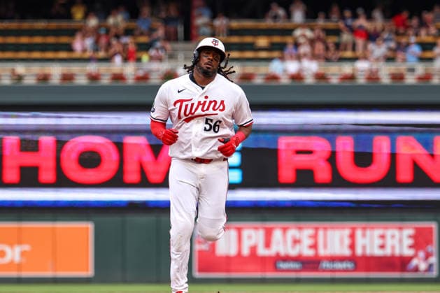 June 7, 2026, Minneapolis, Minnesota, USA: Minnesota Twins designated hitter JOSH BELL (56) celebrates a three-run home run in the ninth inning during a MLB, Baseball Herren, USA Baseball game between the Kansas City Royals and the Minnesota Twins at Target Field in Minneapolis, Minnesota on June 7th, 2026. The Royals defeated the Twins 6-5. ZUMA Press Wire. MLB 2026: Royals 6:5 Twins  - ZUMAg254 20260607_zsp_g254_044 Copyright: xStevenxGarciax