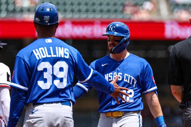 June 7, 2026, Minneapolis, Minnesota, USA: Kansas City Royals second baseman NICK LOFTIN (12) celebrates a single in the second inning during a MLB, Baseball Herren, USA Baseball game between the Kansas City Royals and the Minnesota Twins at Target Field in Minneapolis, Minnesota on June 7th, 2026. The Royals defeated the Twins 6-5. ZUMA Press Wire. MLB 2026: Royals 6:5 Twins  - ZUMAg254 20260607_zsp_g254_061 Copyright: xStevenxGarciax