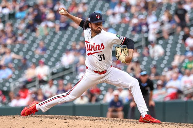 June 7, 2026, Minneapolis, Minnesota, USA: Minnesota Twins pitcher JUSTIN LAWRENCE (31) pitches in the ninth inning during a MLB, Baseball Herren, USA Baseball game between the Kansas City Royals and the Minnesota Twins at Target Field in Minneapolis, Minnesota on June 7th, 2026. The Royals defeated the Twins 6-5. ZUMA Press Wire. MLB 2026: Royals 6:5 Twins  - ZUMAg254 20260607_zsp_g254_062 Copyright: xStevenxGarciax