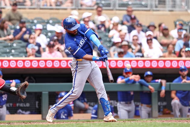 June 7, 2026, Minneapolis, Minnesota, USA: Kansas City Royals designated hitter STARLING MARTE (0) hits a three-run home run in the fifth inning during a MLB, Baseball Herren, USA Baseball game between the Kansas City Royals and the Minnesota Twins at Target Field in Minneapolis, Minnesota on June 7th, 2026. The Royals defeated the Twins 6-5. ZUMA Press Wire. Minneapolis USA - ZUMAg254 20260607_zsp_g254_053 Copyright: xStevenxGarciax