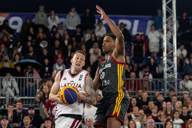 FIBA 3x3 World Cup Karlis Lasmanis, Fabian Giessmann during FIBA 3x3 World Cup Final match Latvia vs Germany in Warsaw, Poland, on June 7, 2026 Warsaw Poland  Copyright: xFotoxOlimpikx originalFilename:jastrzebowski-fiba3x3w260607_npN1H.jpg