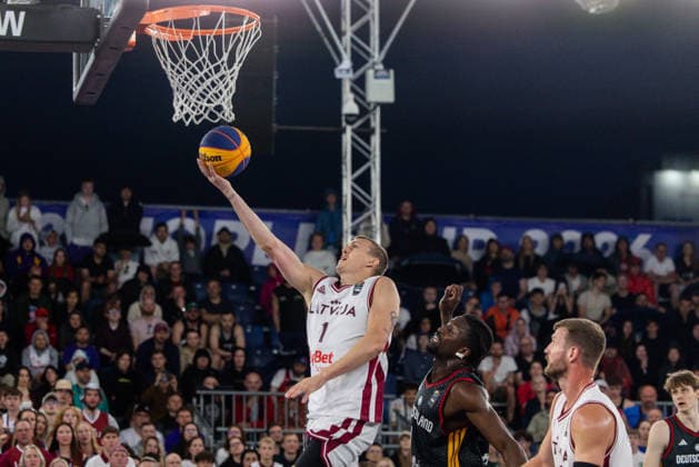 FIBA 3x3 World Cup Nauris Miezis, Denzel Agyeman during FIBA 3x3 World Cup Final match Latvia vs Germany in Warsaw, Poland, on June 7, 2026 Warsaw Poland  Copyright: xFotoxOlimpikx originalFilename:jastrzebowski-fiba3x3w260607_npSPR.jpg