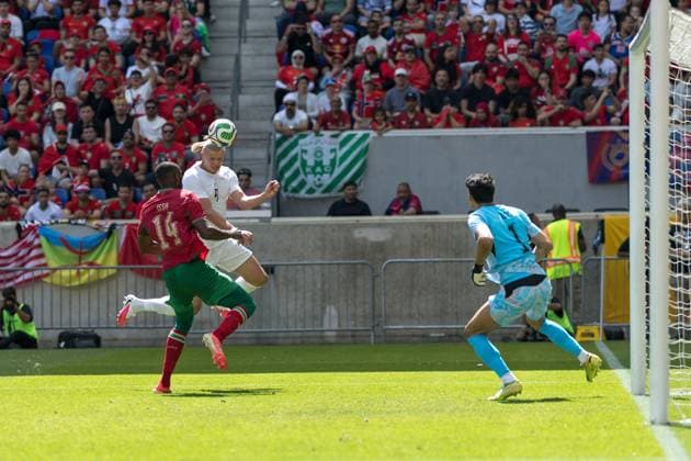 match between Morocco and Norway during an International Friendly, Länderspiel, Nationalmannschaft Haaland of Norway during a match between Morocco and Norway during an international friendly before the World Cup at the Sports Illustrated Stadium in Harrison, United States, on Sunday, June 7, 2026 harrison NJ united states Copyright: xWILLIAMxVOLCOVx