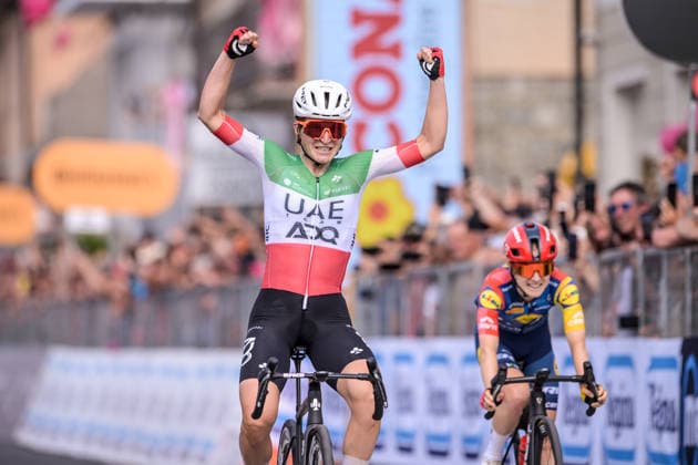 37th Giro d Italia Women 2026 - Stage 9 Elisa Longo Borghini of UAE TEAM ADQ celebrates her victory during the 9th stage of the 2026 Giro d Italia Femminile in Saluzzo, Italy, on June 7, 2026. Saluzzo Italy  Copyright: xAndreaxxAmatox originalFilename:amato-notitle260607_np9YI.jpg