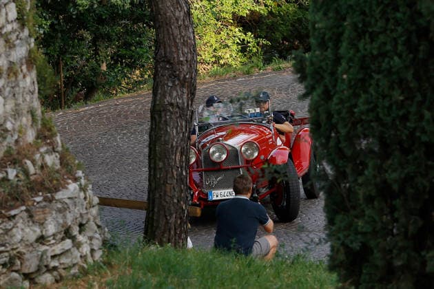 Trofeo Gaburri An Alfa Romeo 6C 1750 SS Spider Zagato from 1929 is driven by Andrea Vesco and co-driver Fabio Salvinelli during the Trofeo Gaburri, a preliminary event of the 1000 Miglia, in Brescia, Italy, on June 7, 2026. Brescia Italy Italy  Copyright: xRichardxMorganox originalFilename:morgano-trofeoga260607_nprxT.jpg