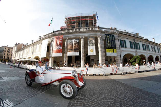 Trofeo Gaburri A Fiat 514 CA Spider from 1932 is driven by Alessandro Pietta and co-driver Giuliano Donin during the Trofeo Gaburri, a preliminary event of the 1000 Miglia, in Brescia, Italy, on June 7, 2026. Brescia Italy Italy  Copyright: xRichardxMorganox originalFilename:morgano-trofeoga260607_npprW.jpg