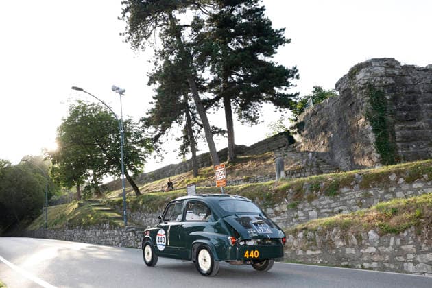 Trofeo Gaburri A 1957 Fiat 600 is driven by Mariano Lozano with co-driver Julia Felix-Didier De Lozano during the Trofeo Gaburri, a preliminary event of the 1000 Miglia, in Brescia, Italy, on June 7, 2026. Brescia Italy Italy  Copyright: xRichardxMorganox originalFilename:morgano-trofeoga260607_npFZx.jpg