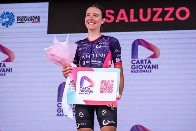 37th Giro d Italia Women 2026 - Stage 9 Gaia Segato of Vini Fantini Bepink wins the Carta Giovani Nazionale after stage 9 of the 2026 Giro d Italia Femminile in Saluzzo, Italy, on June 7, 2026. Saluzzo Italy  Copyright: xAndreaxxAmatox originalFilename:amato-notitle260607_npTH6.jpg