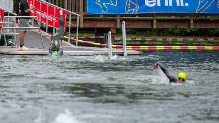 Erster Enni-Triathlon Moers - aktualisiert ** NUR FÜR REDAKTIONELLE ZWECKE ** EDITORIAL USE ONLY **<p>, beim ersten Enni-Triathlon am Sonntag, den 07.06.2026, in Moers. Deutschland NRW Moers Copyright: ChristianxCreon