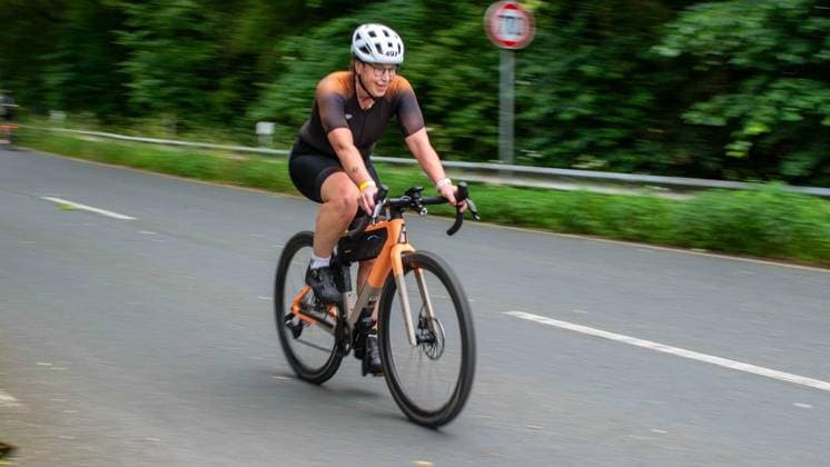 Erster Enni-Triathlon Moers - aktualisiert ** NUR FÜR REDAKTIONELLE ZWECKE ** EDITORIAL USE ONLY **<p>Nadine Stoppa, Altersklasse W 45, beim ersten Enni-Triathlon am Sonntag, den 07.06.2026, in Moers. Deutschland NRW Moers Copyright: ChristianxCreon
