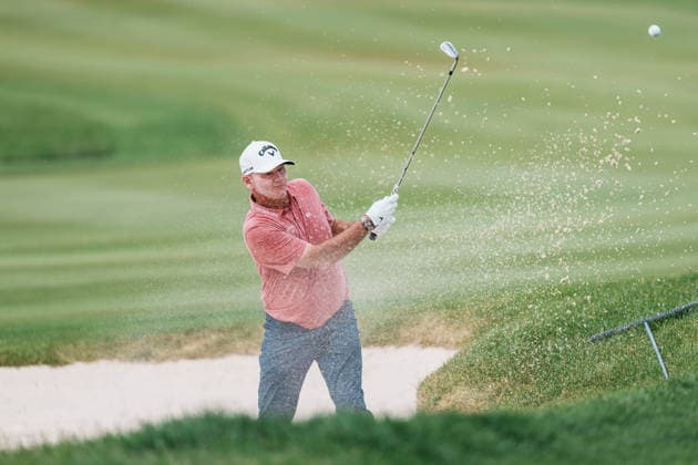 PGA, Golf Herren Tour Champions: American Family Insurance Championship - Final Round MADISON, WI - JUNE 7: Tommy Gainey hits a shot from a bunker on hole 18 during the PGA Tour Champions: American Family Insurance Championship - Final Round at TPC Wisconsin on June 7, 2026 in Madison, Wisconsin. Madison TPC Wisconsin WI United States Copyright: xRossxHarried ISIxPhotosx 9314
