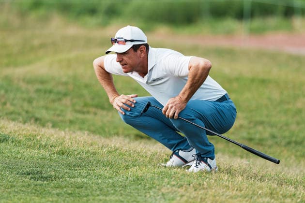 PGA, Golf Herren Tour Champions: American Family Insurance Championship - Final Round MADISON, WI - JUNE 7: Michael Wright crouches to read the green on hole ten during the PGA Tour Champions: American Family Insurance Championship - Final Round at TPC Wisconsin on June 7, 2026 in Madison, Wisconsin. Madison TPC Wisconsin WI United States Copyright: xRossxHarried ISIxPhotosx 9314