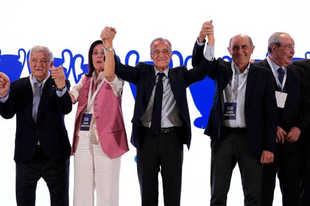 June 8, 2026, Madrid, Madrid, Spain: Florentino Perez attends the Media after winning the Real MadridÃ¢â‚¬â ¢s presidential election day at Eurobuilding Hotel on June 08, 2026 in Madrid, Spain. Madrid Spain - ZUMAa181 20260608_zaa_a181_007 Copyright: xOscarxJ.xBarrosox