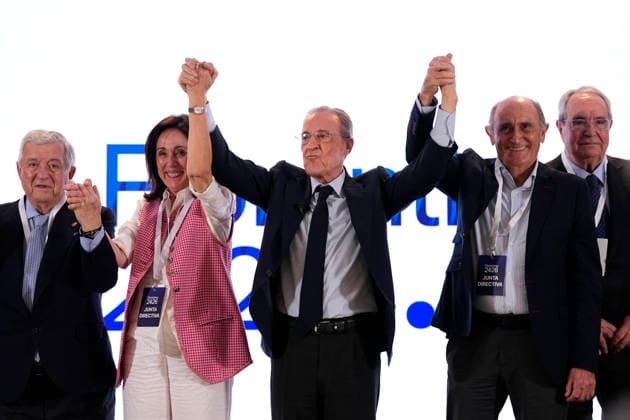 June 8, 2026, Madrid, Madrid, Spain: Florentino Perez attends the Media after winning the Real MadridÃ¢â‚¬â ¢s presidential election day at Eurobuilding Hotel on June 08, 2026 in Madrid, Spain. Presidential Election Day At Real Madrid  - ZUMAa181 20260608_zaa_a181_010 Copyright: xOscarxJ.xBarrosox