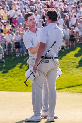 June 7, 2026, Dublin, Ohio, U.S: Ryan Gerard congratulates JT Poston for winning in the second playoff hole of the final round of The Memorial Tournament at Muirfield Village Golf Club, Dublin, Ohio. Dublin U.S - ZUMAs304 20260607_zaf_s304_002 Copyright: xScottxStuartx