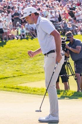 June 7, 2026, Dublin, Ohio, U.S: JT Poston reacts after tying the match with a birdie put on 18 to go to a playoff in the final round of The Memorial Tournament at Muirfield Village Golf Club, Dublin, Ohio. Dublin U.S - ZUMAs304 20260607_zaf_s304_003 Copyright: xScottxStuartx