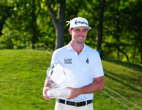DUBLIN, OH - JUNE 07: PGA, Golf Herren golfer J.T. Poston poses with the trophy on June 7, 2026 after winning the Memorial Tournament presented by Workday at Muirfield Village Golf Club in Dublin, Ohio. (Photo by Brian Spurlock Icon Sportswire) GOLF: JUN 07 PGA the Memorial Tournament presented by Workday EDITORIAL USE ONLY Icon26060724