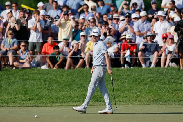 DUBLIN, OH - JUNE 07: Ryan Gerard of United States of America reacts after missing a par putt on the second playoff hole during the final round of the Memorial Tournament presented by Workday 2026 on June 07, 2026 at Muirfield Village Golf Club in Dublin, Ohio. (Photo by Joe Robbins Icon Sportswire) GOLF: JUN 07 PGA, Golf Herren the Memorial Tournament presented by Workday EDITORIAL USE ONLY Icon5732606070264