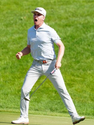 DUBLIN, OH - JUNE 07: PGA, Golf Herren player Ryan Gerard reacts to making a birdie putt on the 17th hole on June 7, 2026 during the final round of the Memorial Tournament presented by Workday at Muirfield Village Golf Club in Dublin, Ohio. (Photo by Brian Spurlock Icon Sportswire) GOLF: JUN 07 PGA the Memorial Tournament presented by Workday EDITORIAL USE ONLY Icon26060741