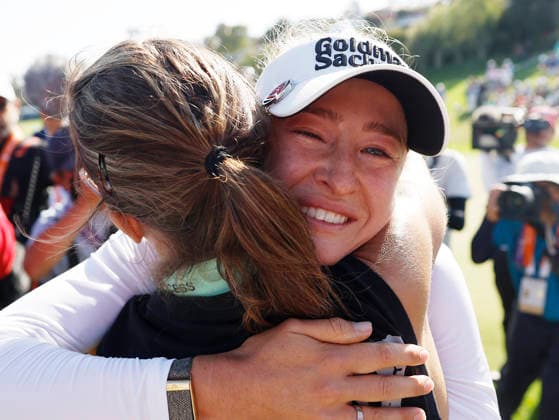Nelly Korda celebrates after winning the 81st Women s U.S. Open golf championship at the Riviera Country Club in Pacific Palisades, California, on Sunday, June 7, 2026. Korda won with an eight-under-par score of 276.  GLP20260607844 CAROLINExBREHMAN