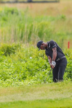 MADISON, WI - JUNE 07: Tim O’Neal from Savannah, GA hits out of the rough during the final round of the PGA, Golf Herren Tour Champions American Family Insurance Championship golf tournament on June 7, 2026 at TPC Wisconsin Golf Course in Madison, WI. (Photo by Lawrence Iles Icon Sportswire) GOLF: JUN 07 PGA TOUR Champions American Family Insurance Championship EDITORIAL USE ONLY Icon2606070023