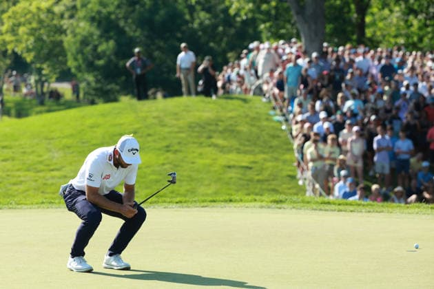 The Memorial Tournament DUBLIN, OHIO - JUNE 07: Sam Burns reacts to his putt on the 18th green during the final round of The Memorial Tournament presented by Workday at Muirfield Village Golf Club in Dublin, Ohio, USA on Sunday, June 7, 2026. Dublin Ohio United States  Copyright: xJorgexLemusx originalFilename:lemus-thememor260607_npRy0.jpg