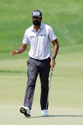 DUBLIN, OH - JUNE 07: Sahith Theegala of United States of America reacts after making a birdie putt at the first hole during the final round of the Memorial Tournament presented by Workday 2026 on June 07, 2026 at Muirfield Village Golf Club in Dublin, Ohio. (Photo by Joe Robbins Icon Sportswire) GOLF: JUN 07 PGA, Golf Herren the Memorial Tournament presented by Workday EDITORIAL USE ONLY Icon5732606070314