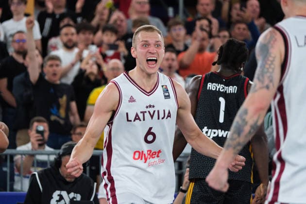 June 7, 2026, Warsaw, Masovian Voivodeship, Poland: Latvia s FRANCIS LACIS (6) celebrates victory at the end of the FIBA 3x3 Basketball World Cup men s final game between Latvia and Germany in Warsaw, Poland. Latvia defeated Germany to become world champions. Warsaw Poland - ZUMAk204 20260607_zip_k204_053 Copyright: xRomanxKozielx