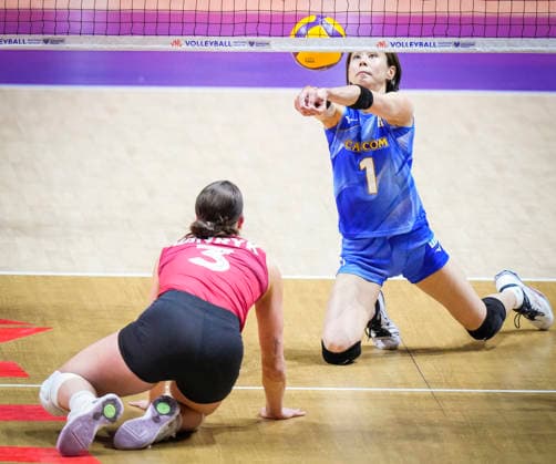 Team Japan Yukiko Wada returns a shot against Team Canada during their womens Volleyball Nations League (VNL) match on June 7, 2026 in Quebec City, Canada. Noxthirdxpartyxsales  aflo_333659188 MathieuxBelangerx