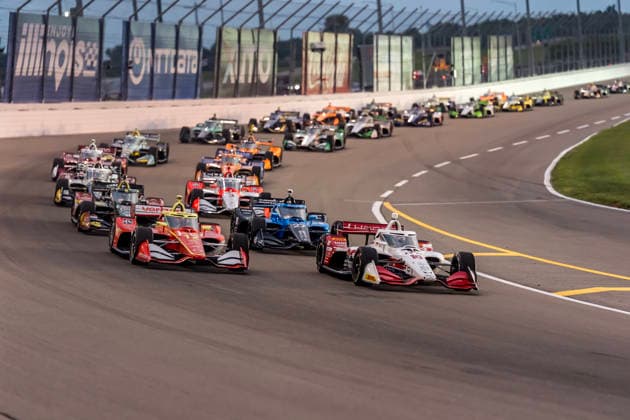 June 7, 2026, Madison, Illinois, USA: The IndyCar, Indy Car, IRL, USA SERIES field takes the green flag for the Bommarito Automotive Group 500 at the World Wide Technology Raceway in MADISON, Illinois. Madison USA - ZUMAa161 20260607_aaa_a161_005 Copyright: xWalterxArce GMGx