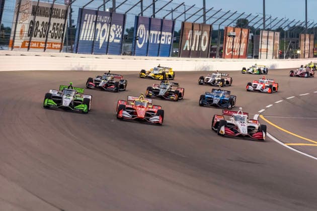 June 7, 2026, Madison, Illinois, USA: The IndyCar, Indy Car, IRL, USA SERIES field takes the green flag for the Bommarito Automotive Group 500 at the World Wide Technology Raceway in MADISON, Illinois. INDYCAR SERIES: June 07, 2026: Bommarito Automotive Group 500: Green Flag  - ZUMAa161 20260607_aaa_a161_004 Copyright: xWalterxArce GMGx