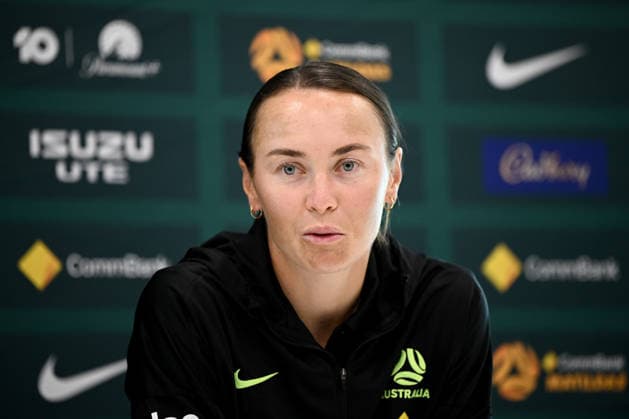 SOCCER MATILDAS TRAINING, Matilda™s Caitlin Foord speaks to media during a press conference, PK, Pressekonferenz at Sky Park, in Sydney, Monday, June 8, 2026. ( NO ARCHIVING SYDNEY NEW SOUTH WALES AUSTRALIA  Copyright: xBIANCAxDExMARCHIx 20260608142176336580