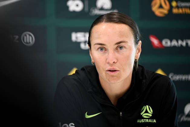 SOCCER MATILDAS TRAINING, Matilda™s Caitlin Foord speaks to media during a press conference, PK, Pressekonferenz at Sky Park, in Sydney, Monday, June 8, 2026. ( NO ARCHIVING SYDNEY NEW SOUTH WALES AUSTRALIA  Copyright: xBIANCAxDExMARCHIx 20260608174240761141