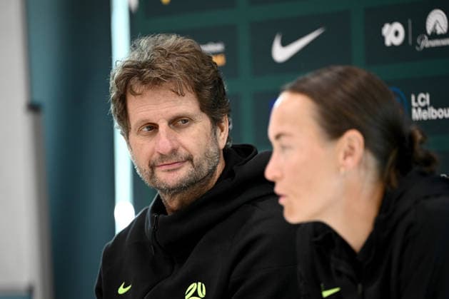 SOCCER MATILDAS TRAINING, Matildas head coach Joe Montemurro speaks to media during a press conference, PK, Pressekonferenz at Sky Park, in Sydney, Monday, June 8, 2026. ( NO ARCHIVING SYDNEY NEW SOUTH WALES AUSTRALIA  Copyright: xBIANCAxDExMARCHIx 20260608173649416990