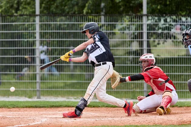 Deutsche Baseball Liga (DBL), München-Haar Disciples vs Stuttgart Reds, Haar Disciples, Stuttgart Reds, 2026-06-07 in München-Haar (Ballpark Eglfing) KRAMER Quentin (München-Haar Disciples Second Baseman Nr11-HAA11), WITT Yannick (Stuttgart Reds Catcher, Shortstop Nr6-STG6) sportworld München-Haar Ballpark Eglfing Bayern Deutschland