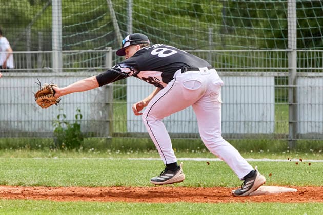 Deutsche Baseball Liga (DBL), München-Haar Disciples vs Stuttgart Reds, Haar Disciples, Stuttgart Reds, 2026-06-07 in München-Haar (Ballpark Eglfing) BROSKE Moritz (München-Haar Disciples First Baseman, Third Baseman Nr87-HAA87) sportworld München-Haar Ballpark Eglfing Bayern Deutschland