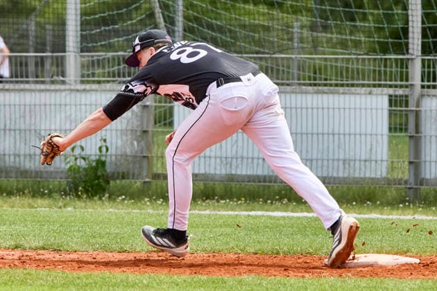 Deutsche Baseball Liga (DBL), München-Haar Disciples vs Stuttgart Reds, Haar Disciples, Stuttgart Reds, 2026-06-07 in München-Haar (Ballpark Eglfing) BROSKE Moritz (München-Haar Disciples First Baseman, Third Baseman Nr87-HAA87) sportworld München-Haar Ballpark Eglfing Bayern Deutschland