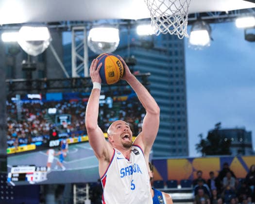 June 7, 2026, Warsaw, Masovian Voivodeship, Poland: Serbia s NENAD NERANDZIC (5) in action during the FIBA 3x3 Basketball World Cup men s 3rd place game between Serbia and France in Warsaw, Poland. Warsaw Poland - ZUMAk204 20260607_zip_k204_112 Copyright: xRomanxKozielx