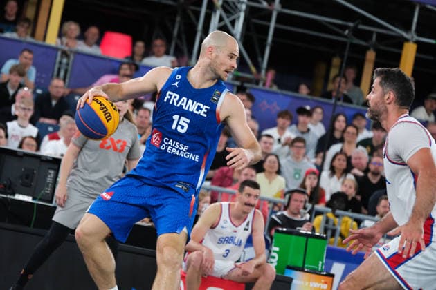 June 7, 2026, Warsaw, Masovian Voivodeship, Poland: France s ALEX VIALARET (15) and Serbia s NEMANJA BARAC (6) in action during the FIBA 3x3 Basketball World Cup men s 3rd place game between Serbia and France in Warsaw, Poland. Warsaw Poland - ZUMAk204 20260607_zip_k204_113 Copyright: xRomanxKozielx