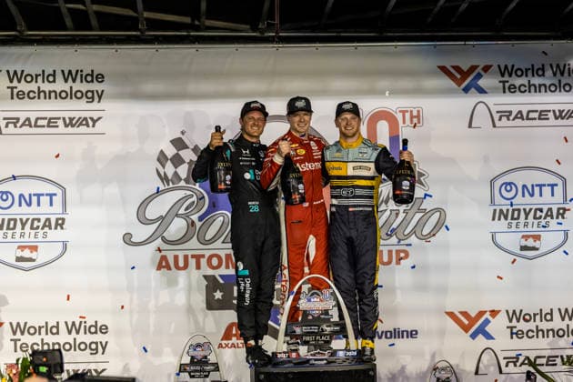 June 7, 2026, Madison, Illinois, USA: IndyCar, Indy Car, IRL, USA SERIES driver, JOSEF NEWGARDEN (2) (USA) of Nashville, TN, wins the Bommarito Automotive Group 500 at World Wide Technology Raceway in MADISON, Illinois. INDYCAR SERIES: June 07, 2026: Bommarito Automotive Group 500: Race Winner Josef Newgarden  - ZUMAa161 20260607_aaa_a161_026 Copyright: xStevexScaglione GMGx