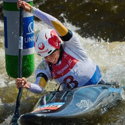 World Cup in water slalom in Prague - Troja on June 7, 2026. Pictured is Australian representative Naomi Fox in the women s kayak cross race. (CTKxPhoto PetrxMalina) CTKPhotoF202606070021501  CTKPhotoF202606070021501