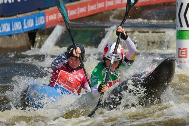 World Cup in water slalom in Prague - Troja on June 7, 2026. Pictured is Australian representative Naomi Fox in the women s kayak cross race. (CTKxPhoto PetrxMalina) CTKPhotoF202606070026701  CTKPhotoF202606070026701