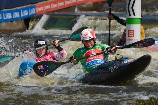 World Cup in water slalom in Prague - Troja on June 7, 2026. Pictured is Australian representative Naomi Fox in the women s kayak cross race. (CTKxPhoto PetrxMalina) CTKPhotoF202606070026801  CTKPhotoF202606070026801