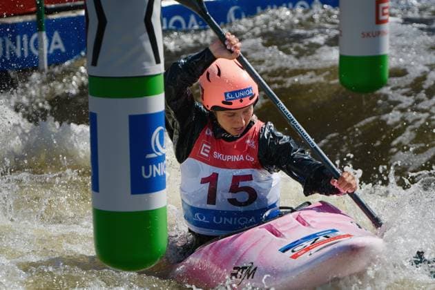 World Cup in water slalom in Prague - Troja on June 7, 2026. The picture shows the Czech representative Katerina Bekova in the women s kayak cross race. (CTKxPhoto PetrxMalina) CTKPhotoF202606080000201  CTKPhotoF202606080000201