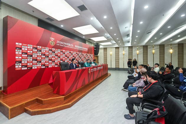 GUIYANG, CHINA - JUNE 08: Players of China U23 men s team attend a press conference, PK, Pressekonferenz ahead of the Guiyang International Youth Football Invitational Tournament 2026 on June 8, 2026 in Guiyang, Guizhou Province of China. The tournament features youth teams from multiple countries competing in Guiyang.  Copyright: xVCGx 111646837268