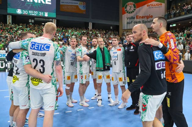 07.06.2026, xtgx, Handball, Daikin HBL, HSG Wetzlar - SC Magdeburg v.l. Magdeburg Jubel ueber den Sieg, Jubel nach Spielende Wetzlar